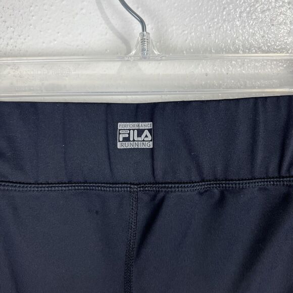 Fila Leggings Women Extra Large Black Cropped Pull On Activewear Athletic Sport - Picture 7 of 9